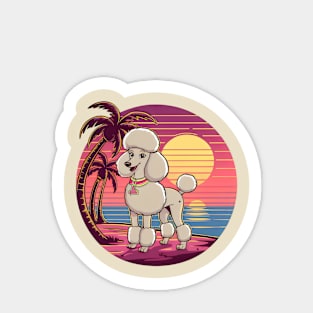 Vintage Retro Poodle Dog Sticker